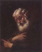 unknow artist Study of a bearded old man,possibly a hermit,half-length oil painting